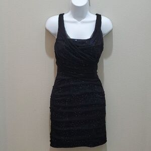 EXPRESS MINI SEQUIN DRESS, Sz 0, Black, Back Zip, Nylon, Stretchable Fabric, New